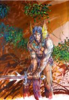 O guerreiro cimério no lápis e na cor de Barry Windsor-Smith